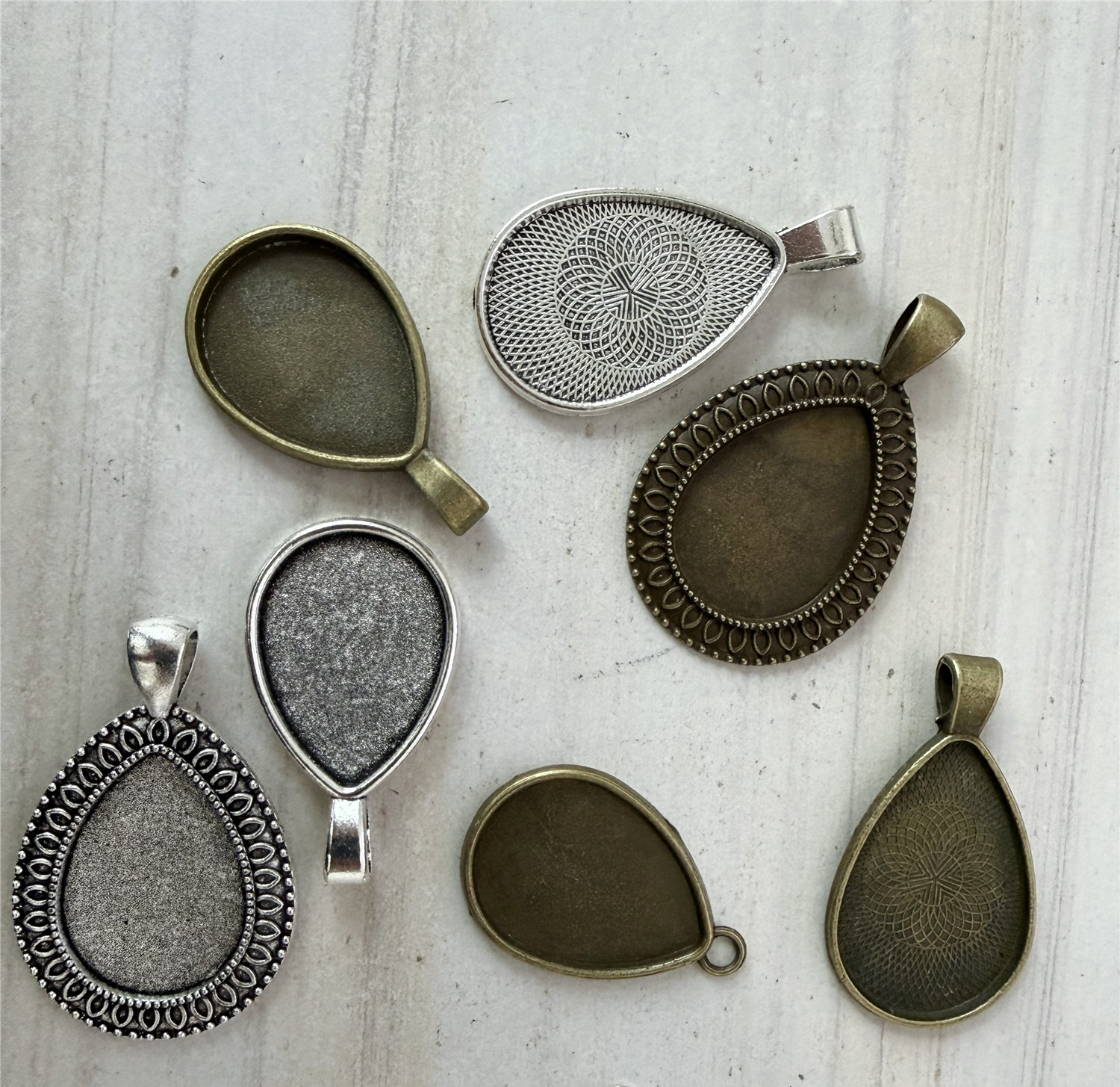 Pendant Blank Bezel - 10pcs Drop Inner Size 20x30mm Pendant
