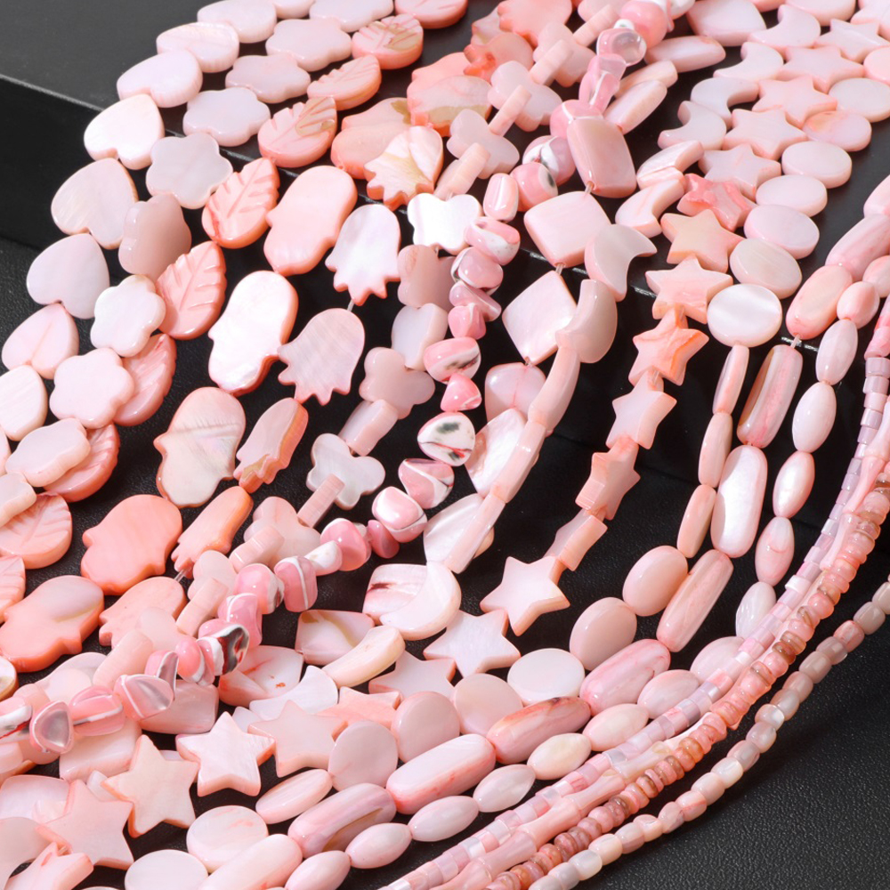 Seed Bead Tube - Pink Mother of Pearl Shell Beads