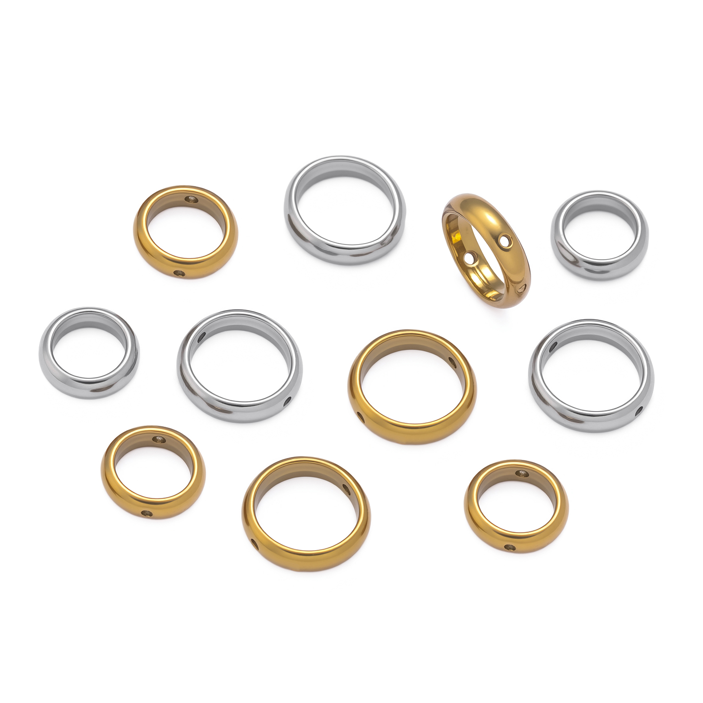 Pendant Blank Bezel - 5pcs/lot Stainless Steel Two Hole Round