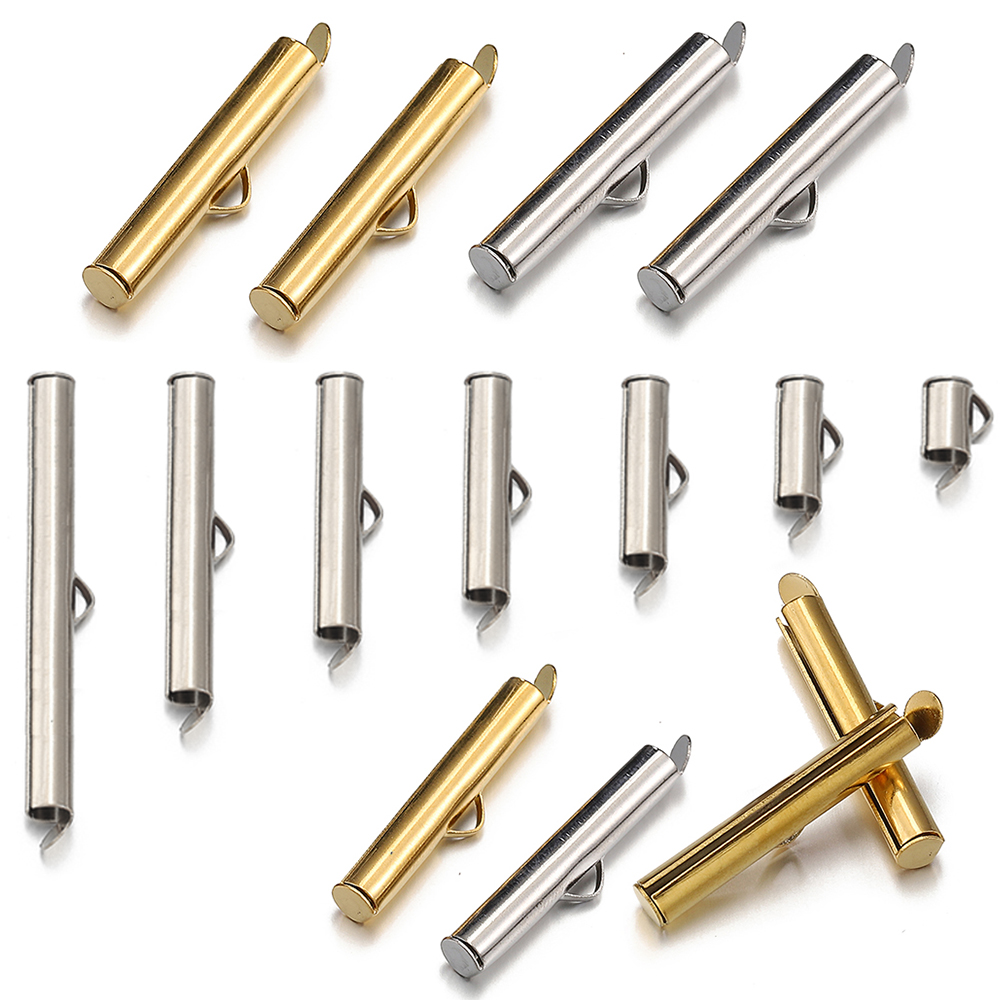 Seed Bead Tube - 20pcs Stainless Steel Crimp End Caps