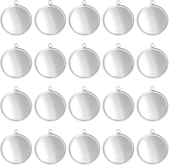 20 Pieces Stainless Steel Roun - Jewelry Making Resin のレビューと価格