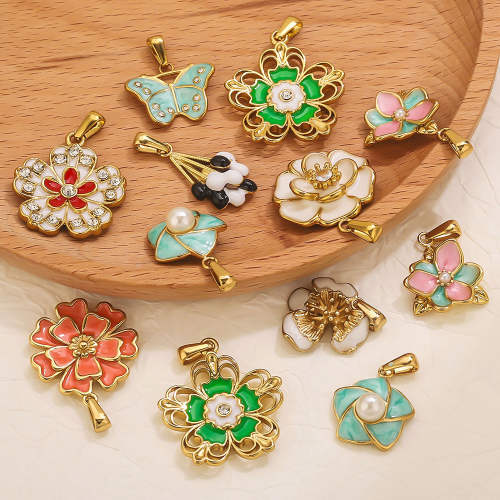 2PCS Stainless Steel Enamel La - Jewelry Making Materials Wholesale のレビューと価格