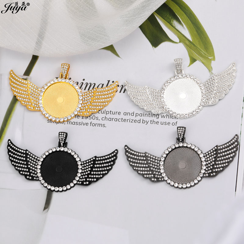 5PCS Blank Wings Pendant Setti - Pendant Blank Bezel のレビューと価格