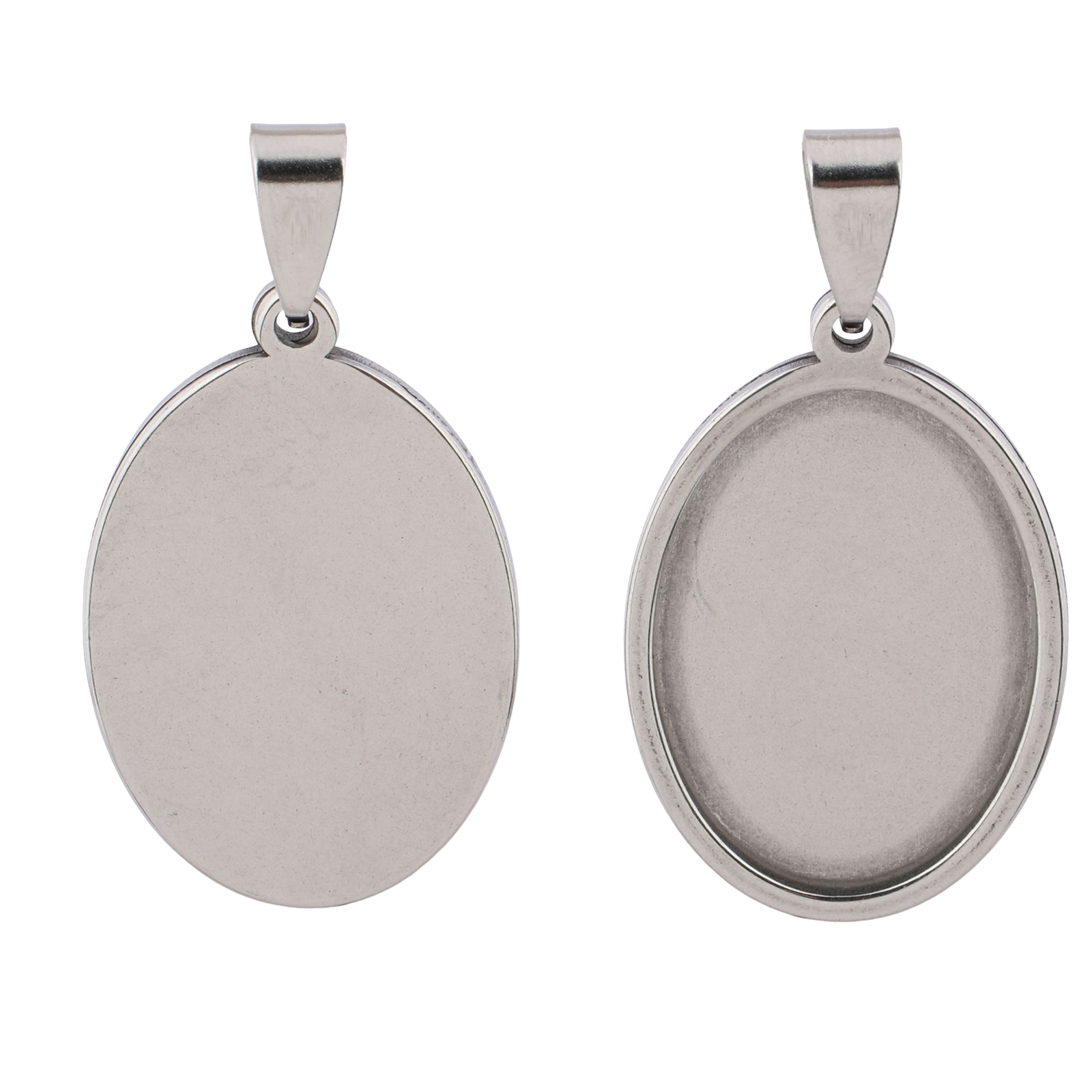 5pcs Stainless Steel Black Ova - Pendant Blank Bezel のレビューと価格