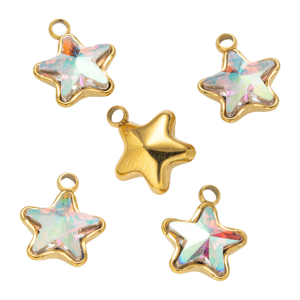 5pcs/Lot Stainless Steel Star  - Jewelry Making Materials Wholesale のレビューと価格