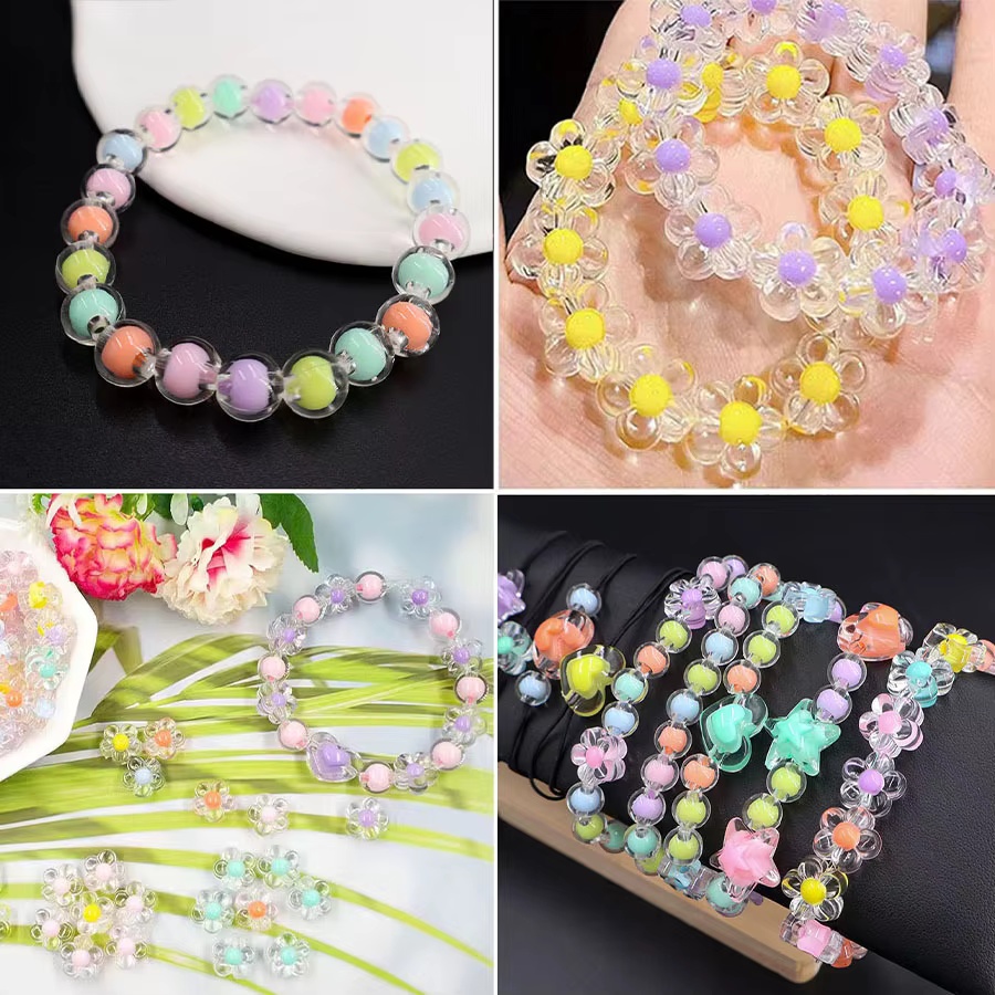 174pcs/Box Heart Acrylic Beads - Jewelry Making Kits For Kids のレビューと価格