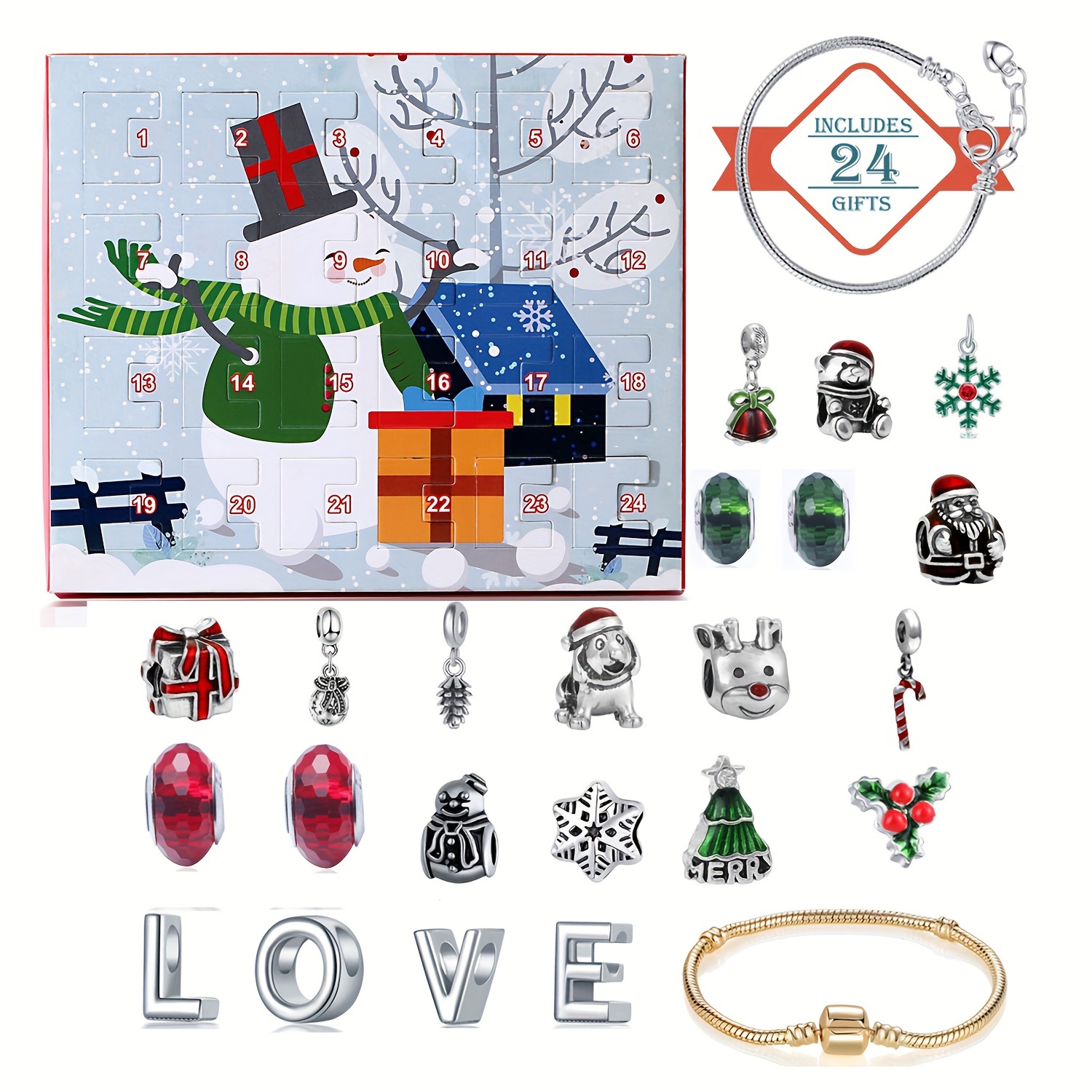 Snowman Christmas Advent Calen - Jewelry Making Resin のレビューと価格