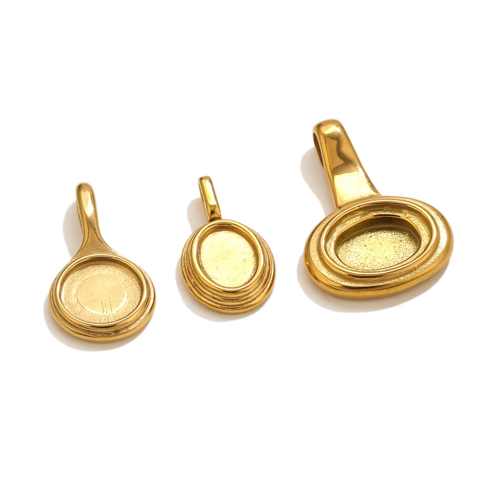 5pcs Stainless Steel Round Ova - Jewelry Making Resin のレビューと価格