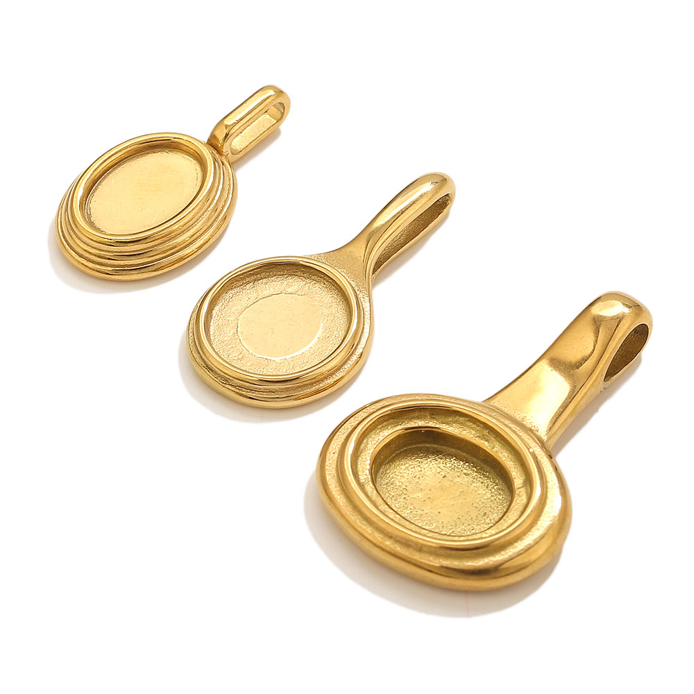 5pcs Stainless Steel Round Ova - Jewelry Making Resin のレビューと価格