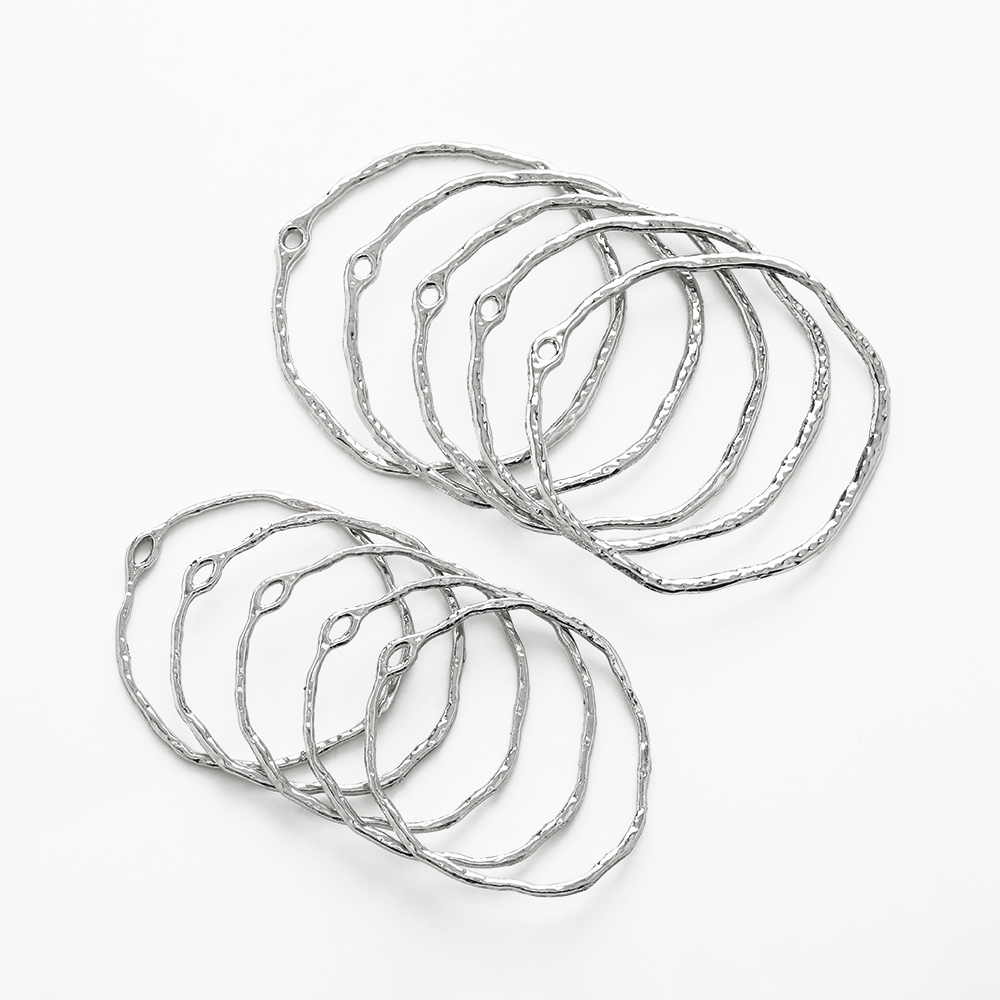 10PCS Geometric Irregularity O - Pendant Blank Bezel のレビューと価格