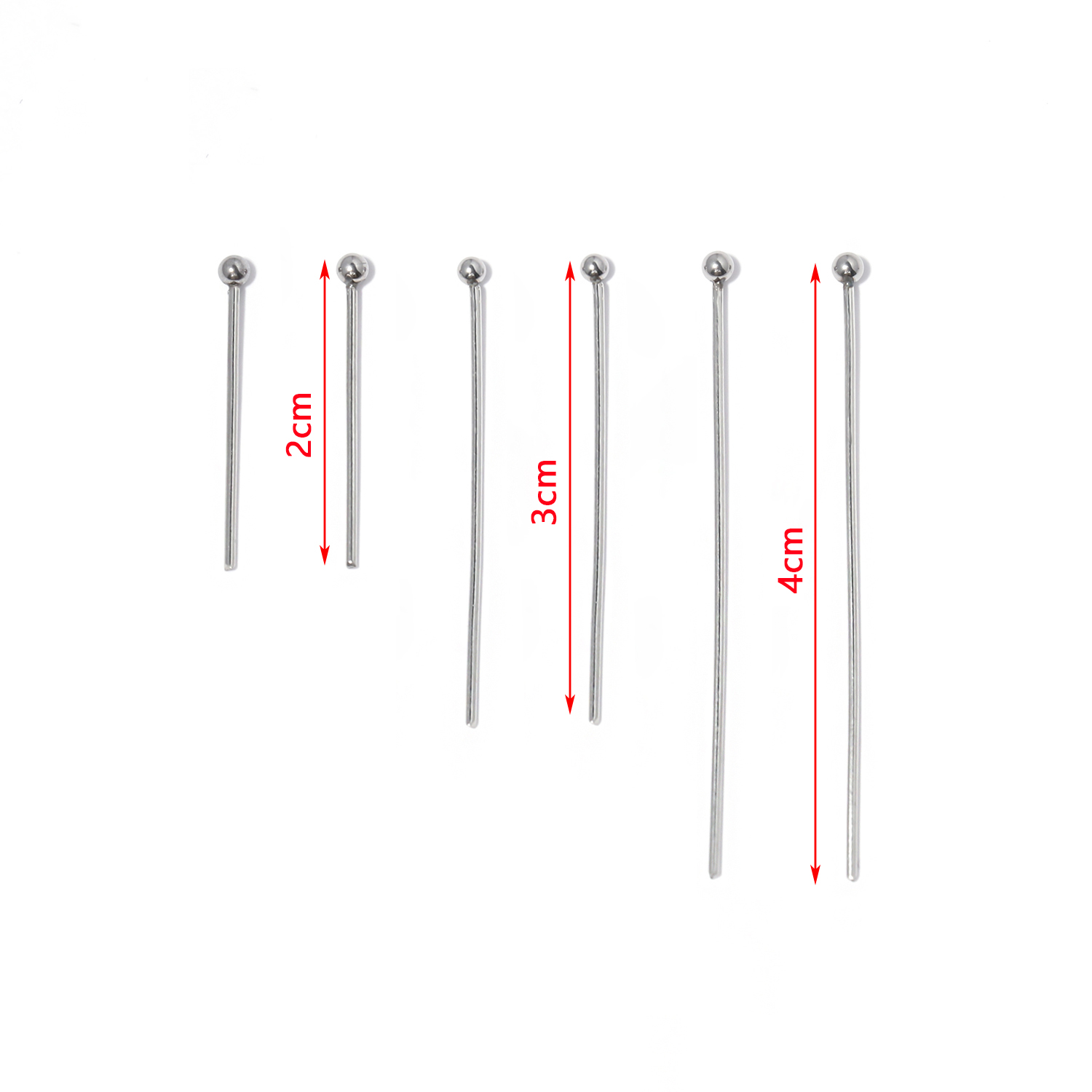 50pc Stainless Steel Metal Cha - Eyepin Ball End のレビューと価格