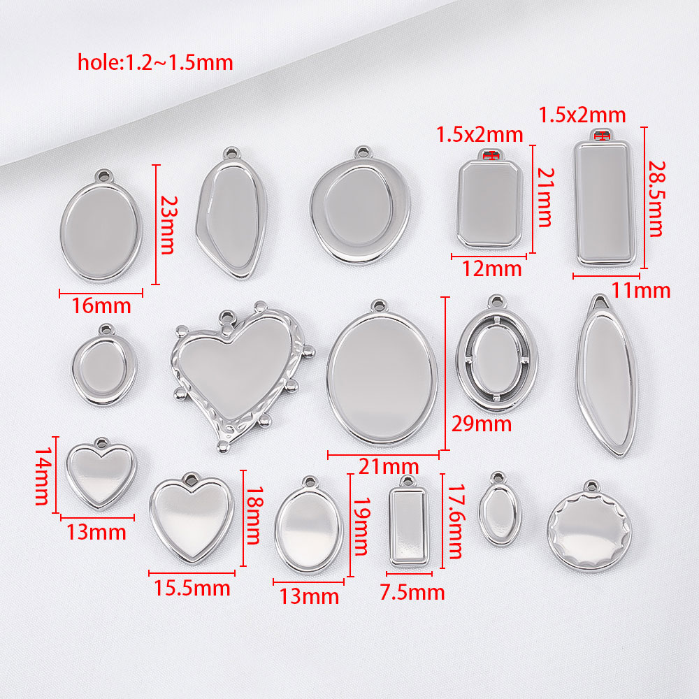 5pcs Stainless Steel Geometry  - Pendant Blank Bezel のレビューと価格