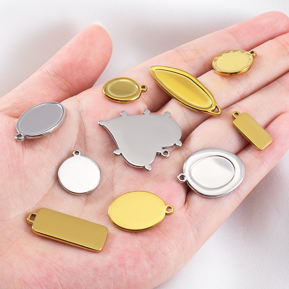 5pcs Stainless Steel Geometry  - Pendant Blank Bezel のレビューと価格