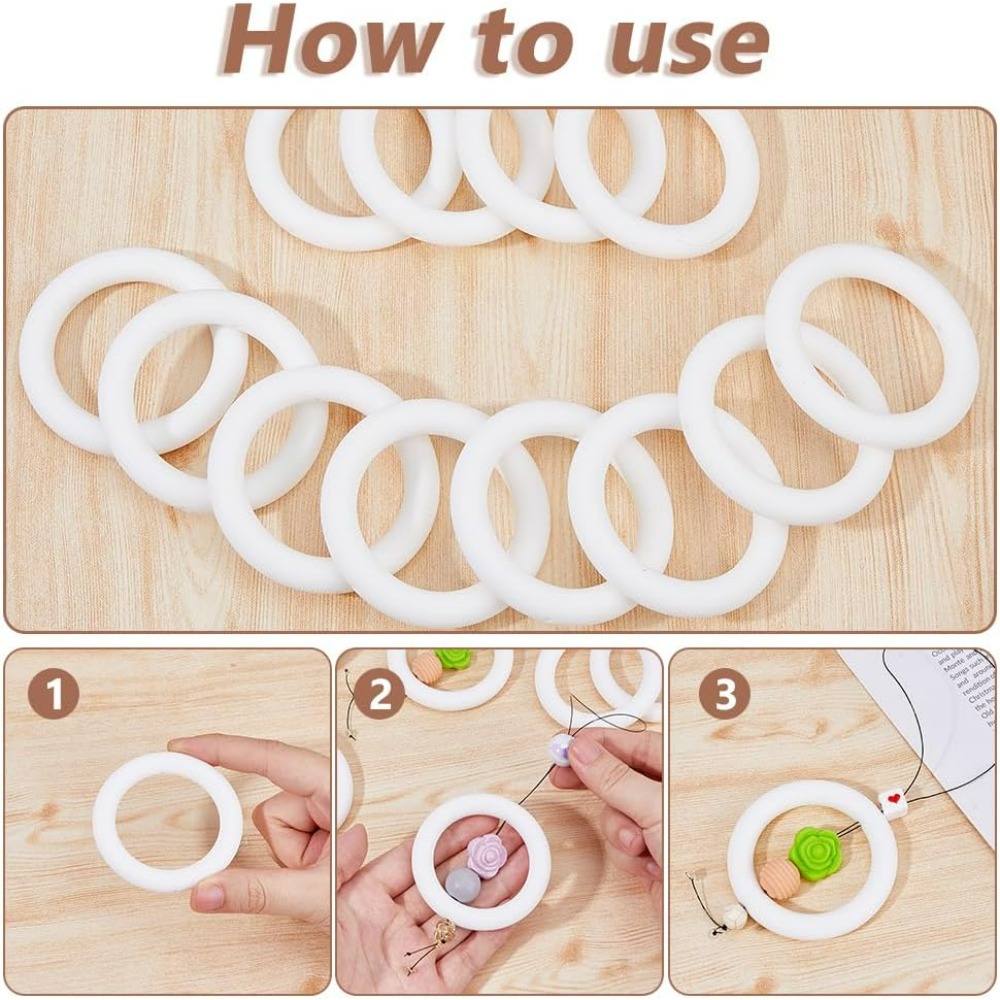 12pc Silicone Bead Ring 65mm R - Pendant Blank Bezel のレビューと価格
