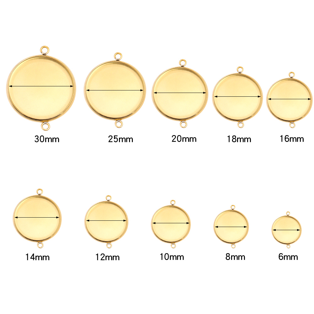 10pcs 6-30mm Round Stainless S - Pendant Blank Bezel のレビューと価格