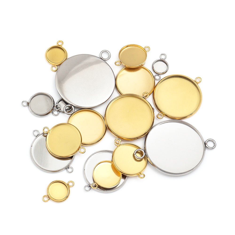 10pcs 6-30mm Round Stainless S - Pendant Blank Bezel のレビューと価格