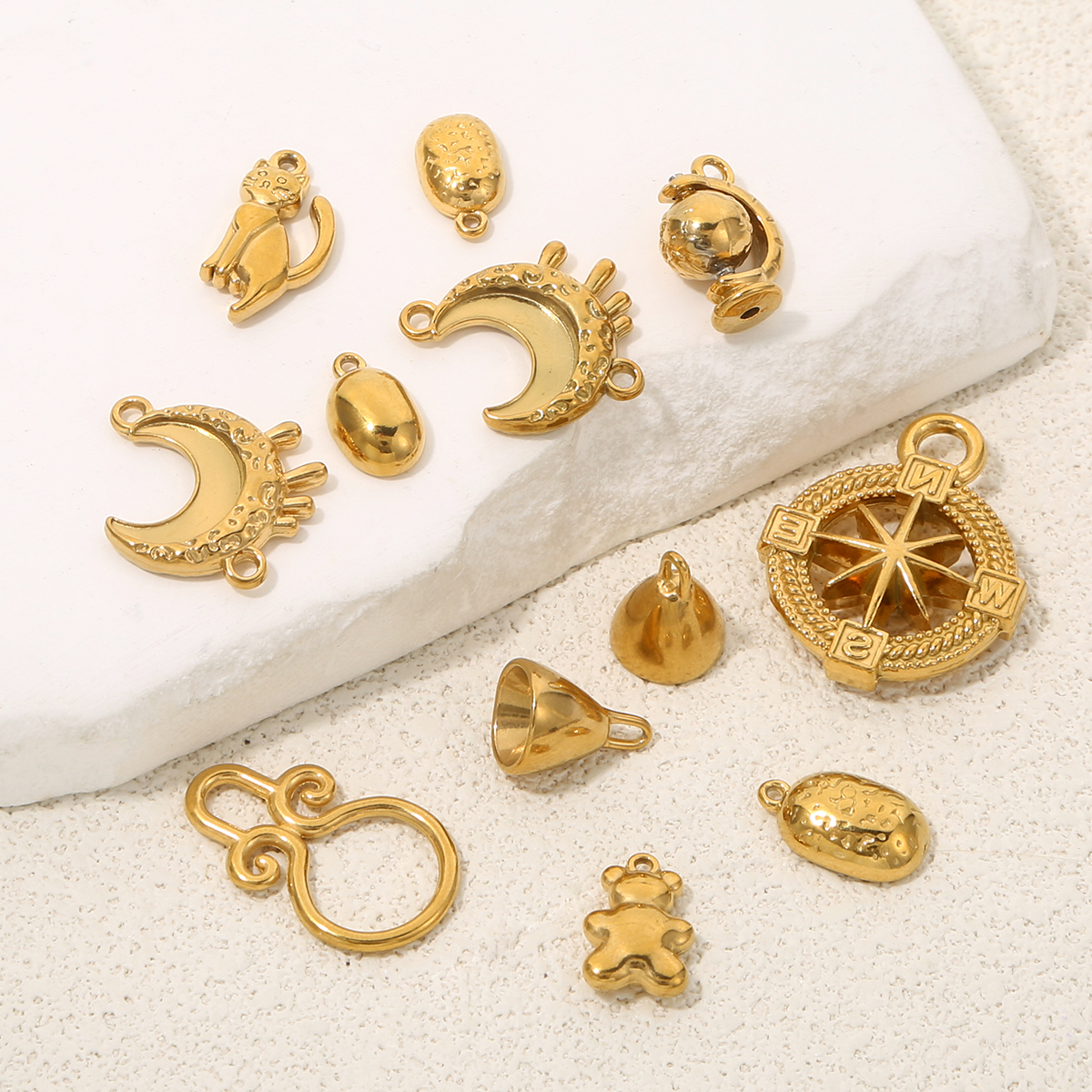 5pcs Stainless Steel Kitten Gl - Jewelry Making Materials Wholesale のレビューと価格
