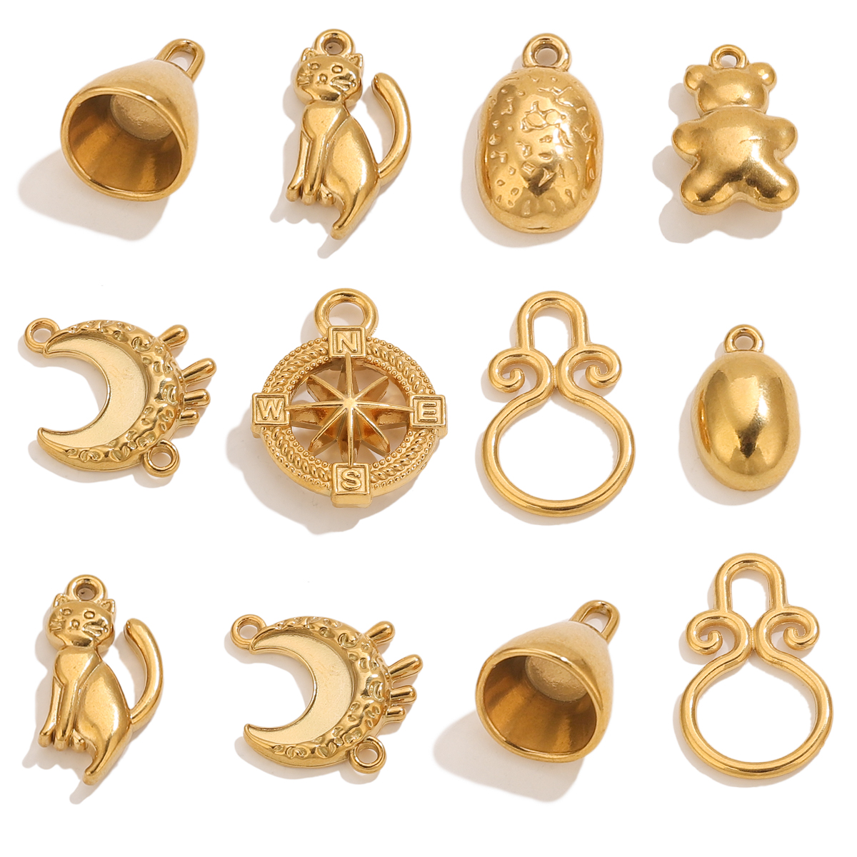 5pcs Stainless Steel Kitten Gl - Jewelry Making Materials Wholesale のレビューと価格