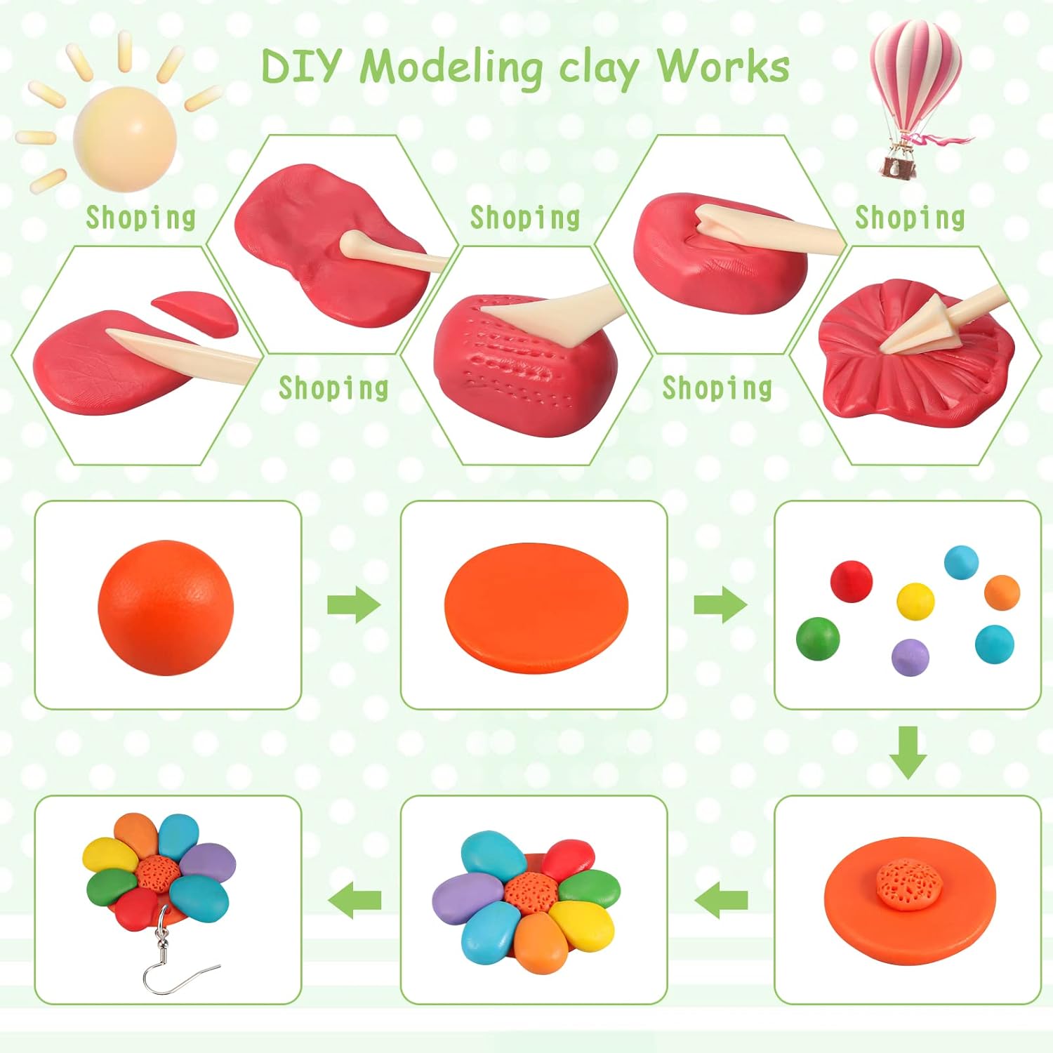 24 Color Polymer Clay Earring  - Jewelry Making Kits For Kids のレビューと価格