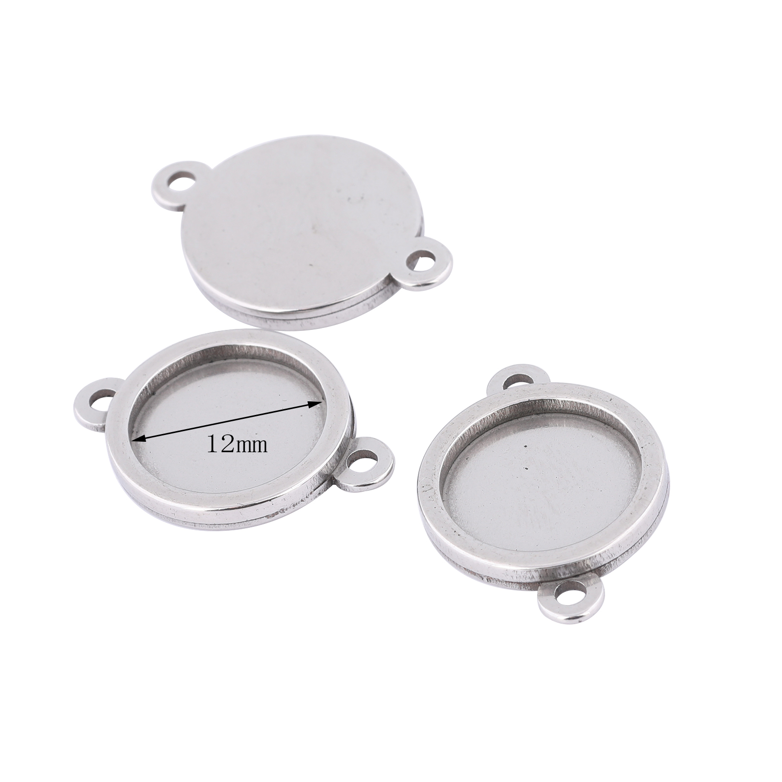 10pcs Stainless Steel 12mm Cab - Pendant Blank Bezel のレビューと価格