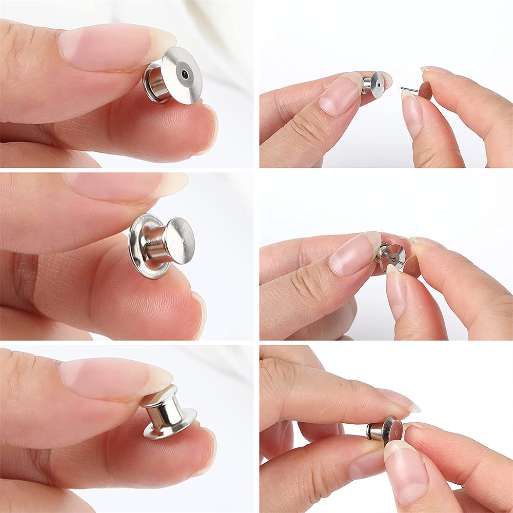 100Pcs Black Metal Locking Pin - Jewelry Making Materials Wholesale のレビューと価格