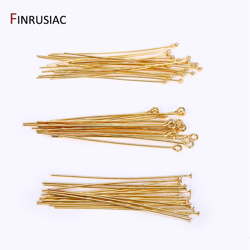 50PCS/lot 18k Gold Plated Bras - Eyepin Ball End のレビューと価格