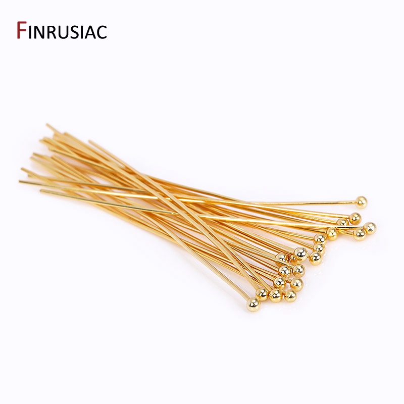 50PCS/lot 18k Gold Plated Bras - Eyepin Ball End のレビューと価格