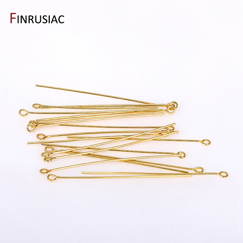 50PCS/lot 18k Gold Plated Bras - Eyepin Ball End のレビューと価格