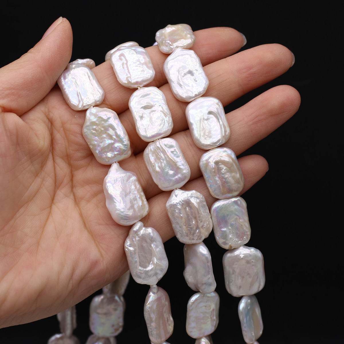 Natural Freshwater Baroque Rec - Jewelry Making Bead のレビューと価格