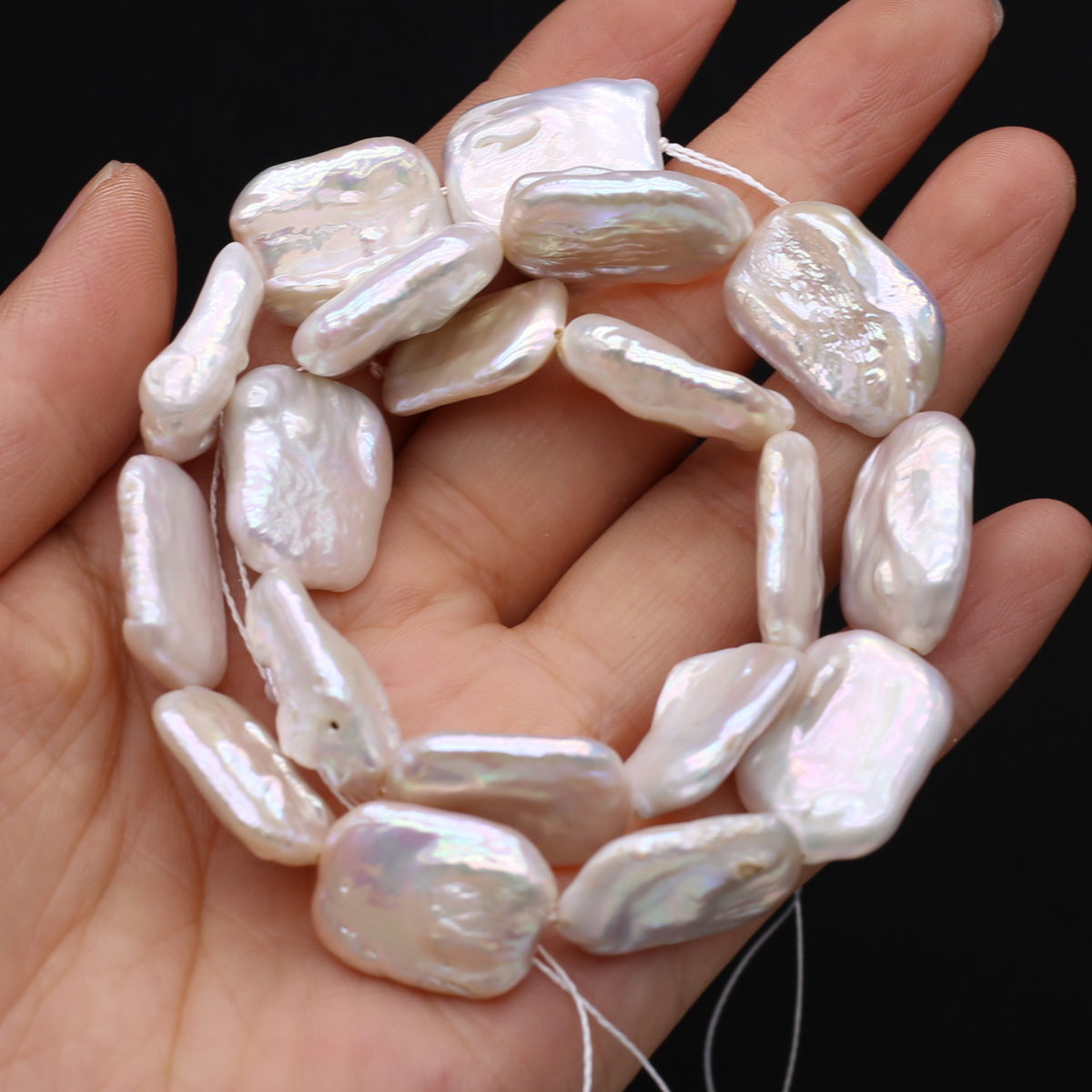 Natural Freshwater Baroque Rec - Jewelry Making Bead のレビューと価格