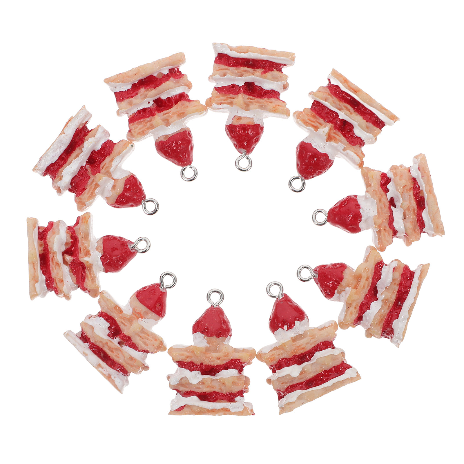 10Pcs Lifelike 3D Strawberry C - Jewelry Making Resin のレビューと価格