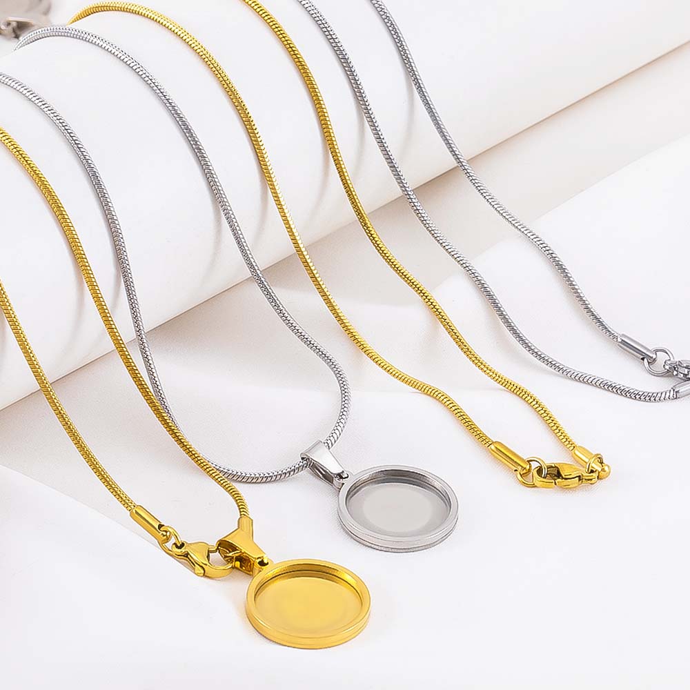 1pc Stainless Steel Snake Chai - Pendant Blank Bezel のレビューと価格