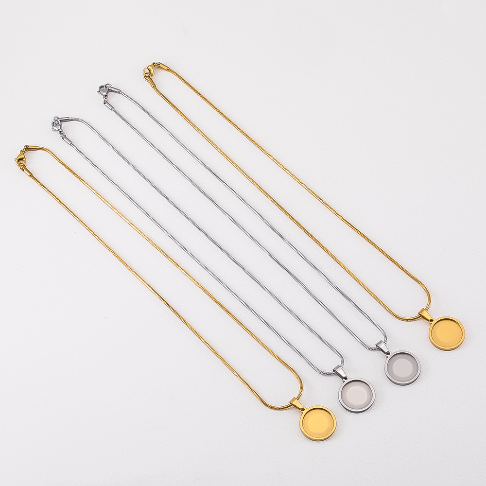 1pc Stainless Steel Snake Chai - Pendant Blank Bezel のレビューと価格