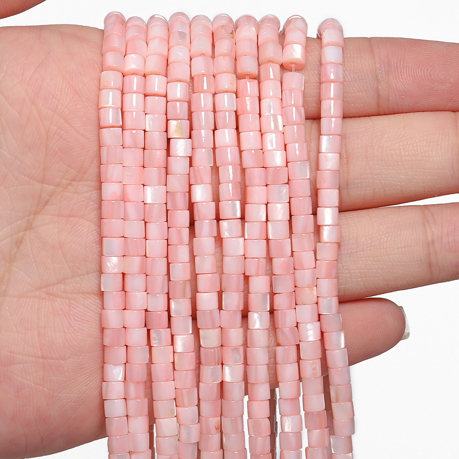 Pink Shell Pearl Natural Stone - Seed Bead Tube のレビューと価格