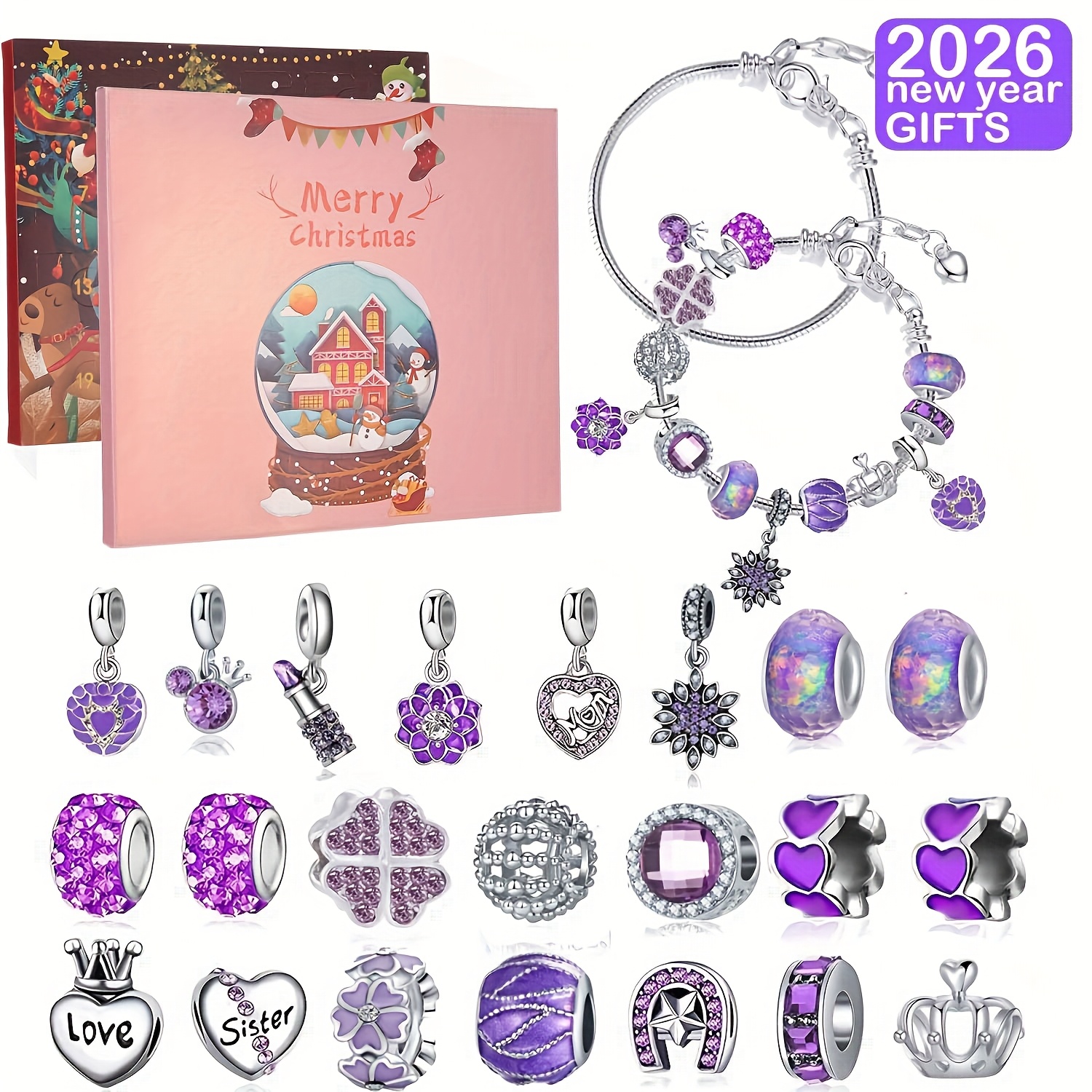 Christmas purple beads DIY jew - Jewelry Making Resin のレビューと価格