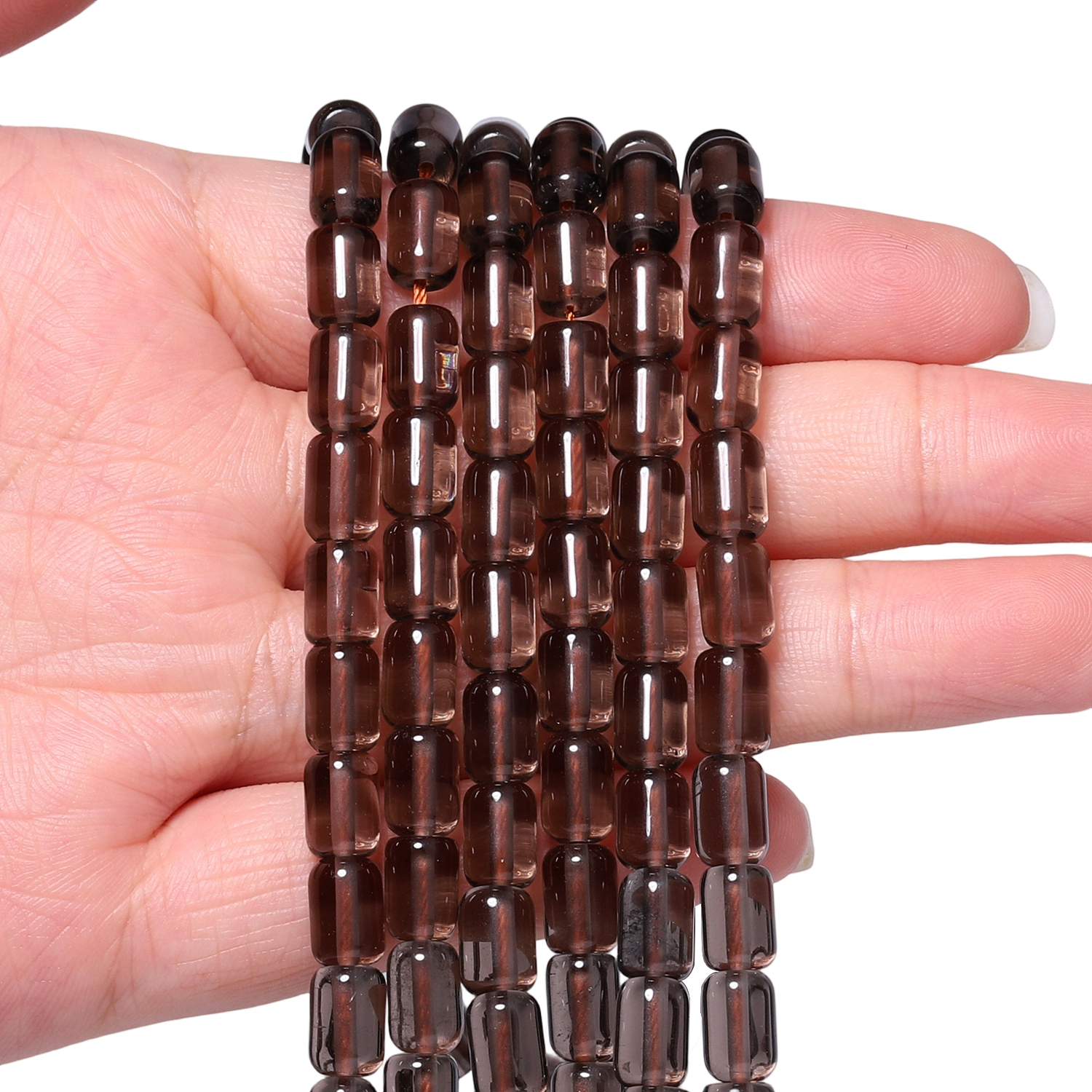 Natural Smoky Quartz Stone Tub - Seed Bead Tube のレビューと価格