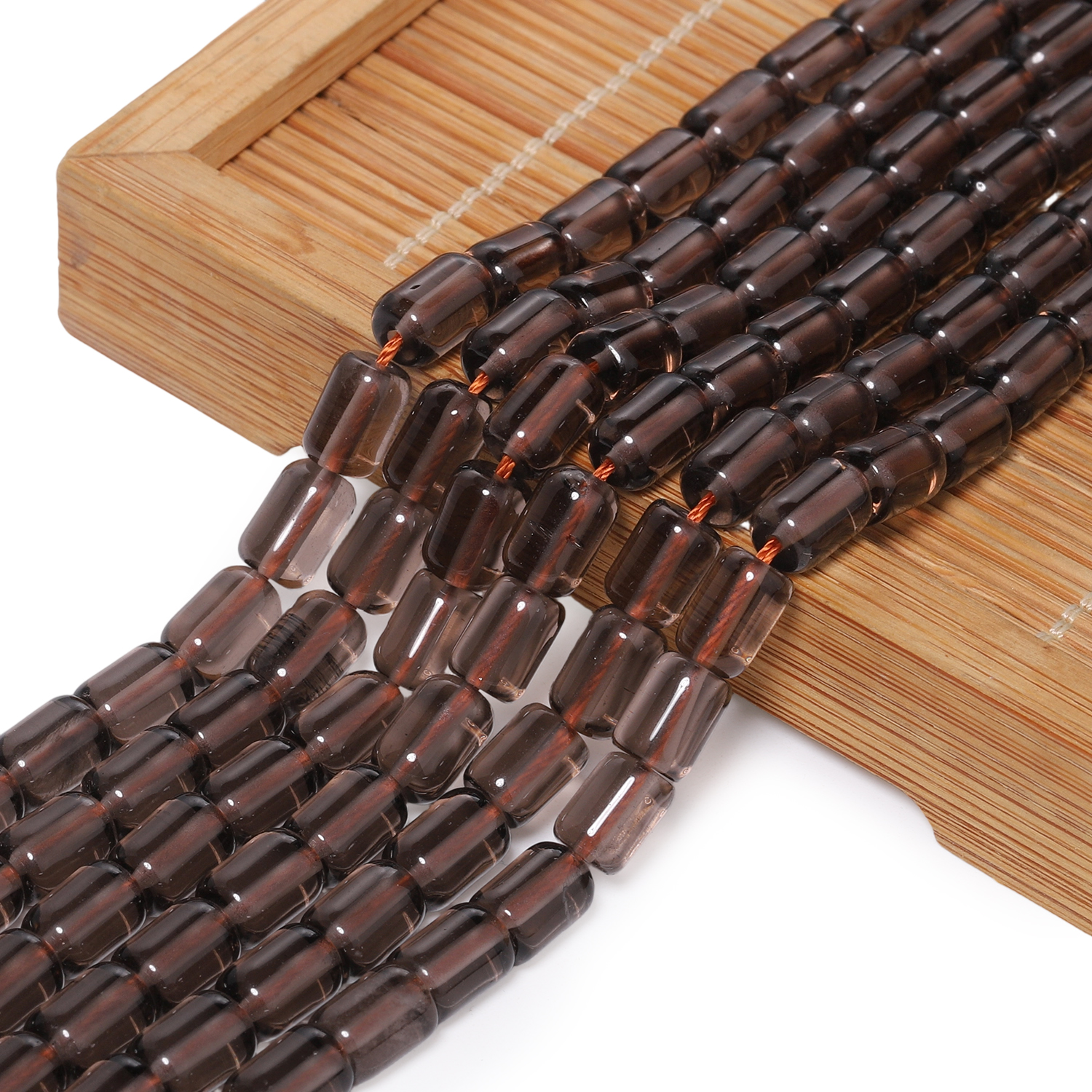 Natural Smoky Quartz Stone Tub - Seed Bead Tube のレビューと価格