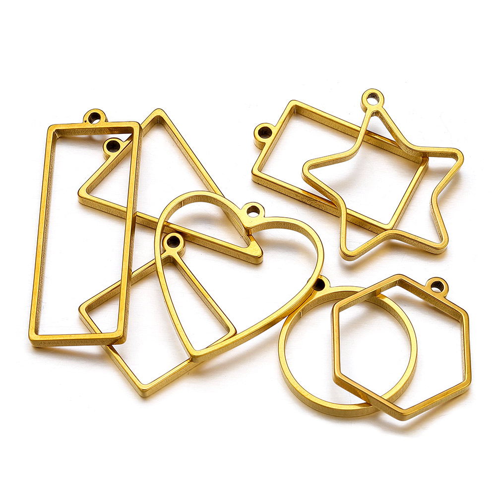10pcs Stainless Steel Geometri - Jewelry Making Resin のレビューと価格