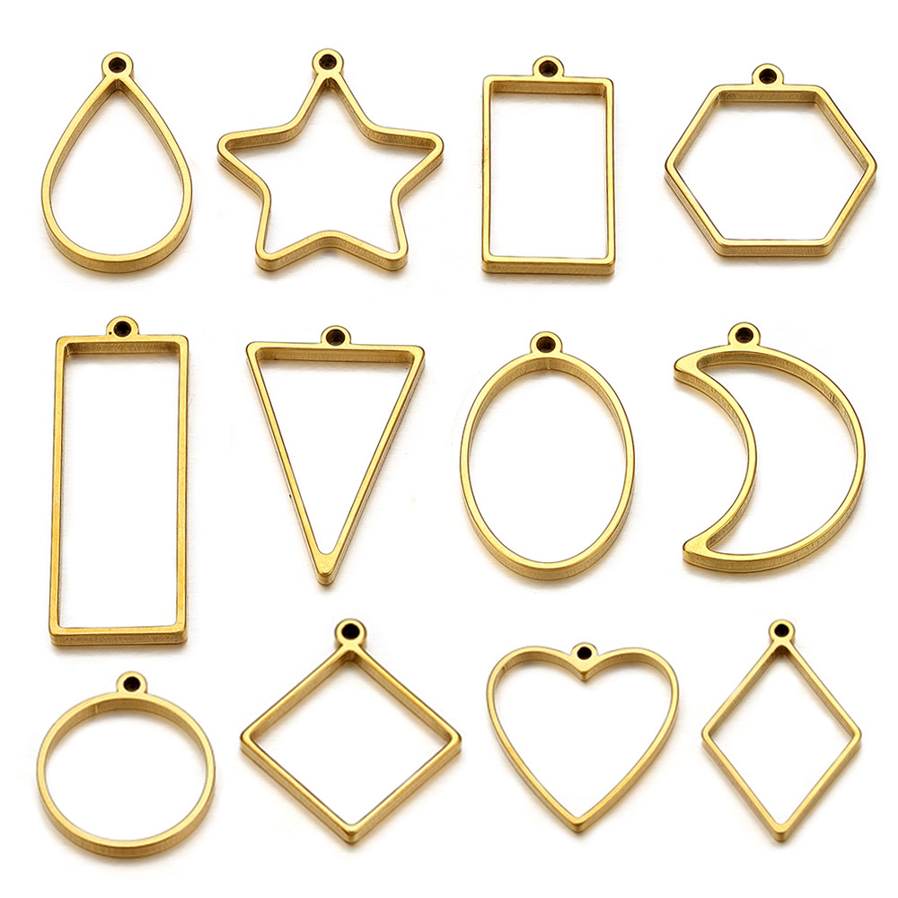 10pcs Stainless Steel Geometri - Jewelry Making Resin のレビューと価格