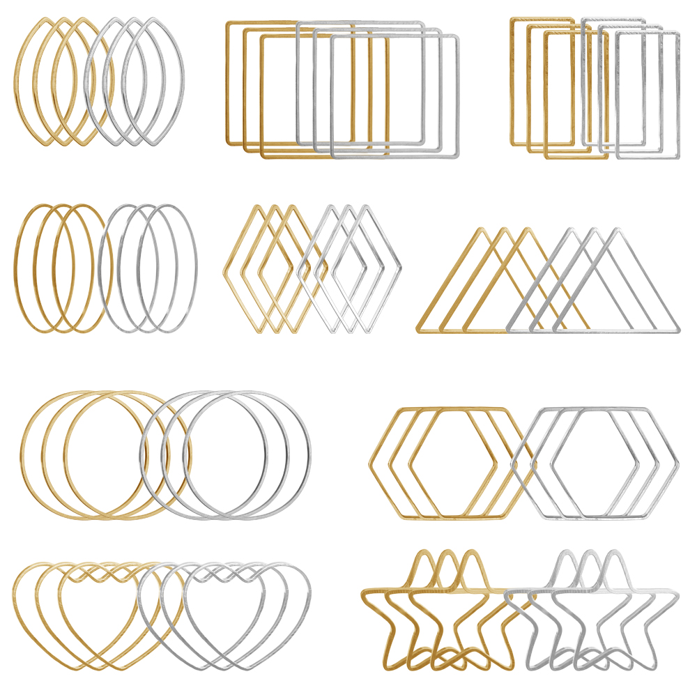 20Pcs Gold Silver Hollow Frame - Pendant Blank Bezel のレビューと価格