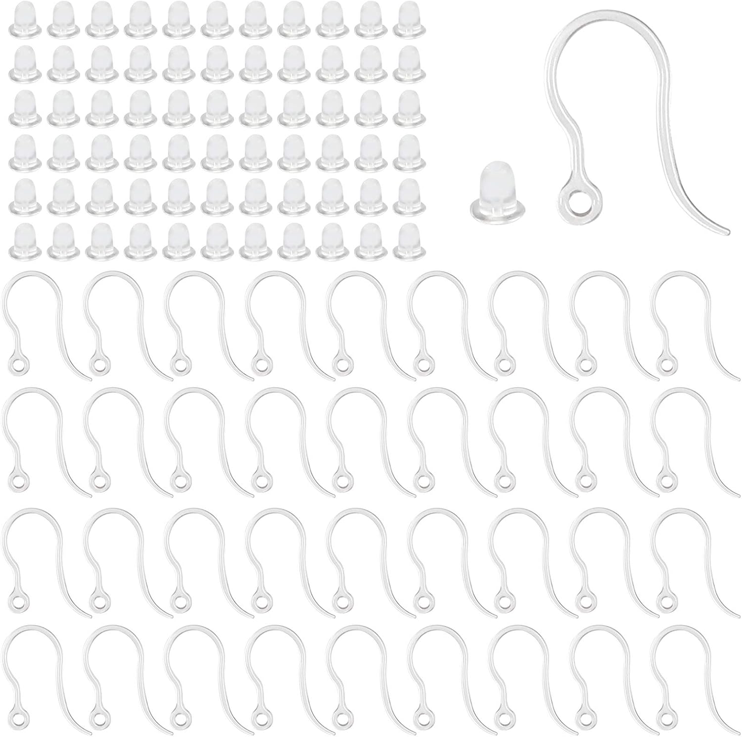40pcs Clear Plastic Earring Ho - Jewelry Making Resin のレビューと価格