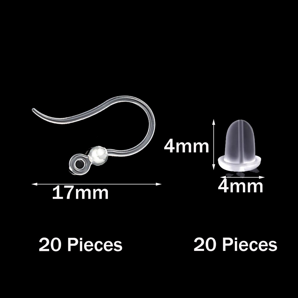 40pcs Clear Plastic Earring Ho - Jewelry Making Resin のレビューと価格