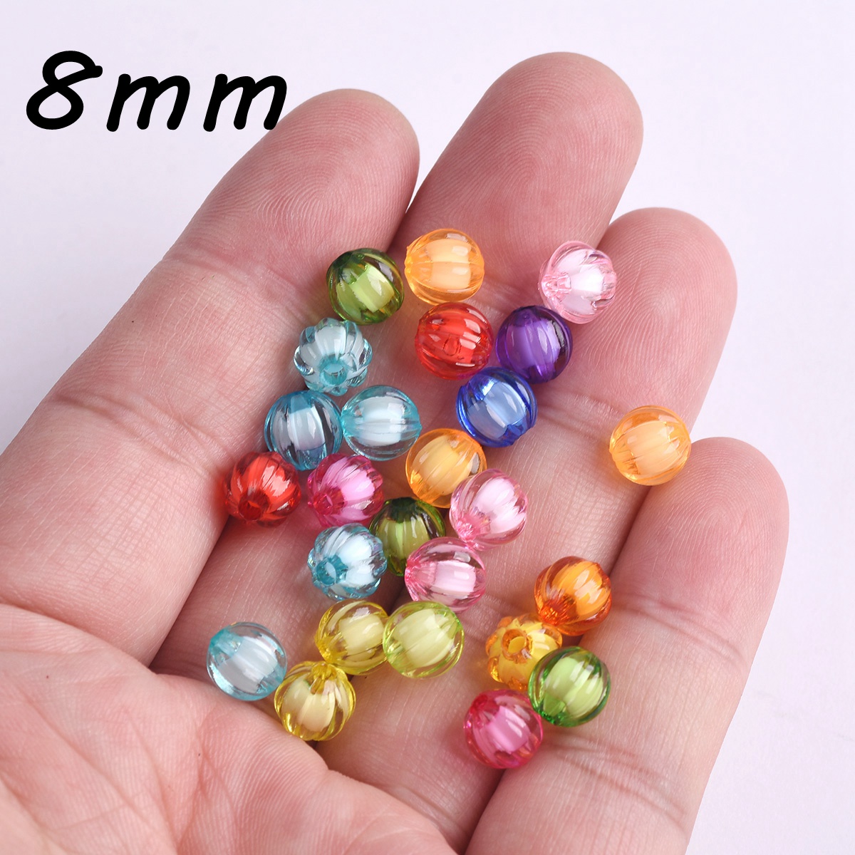 50pcs Round Pumpkin Shape 8mm  - Jewelry Making Materials Wholesale のレビューと価格