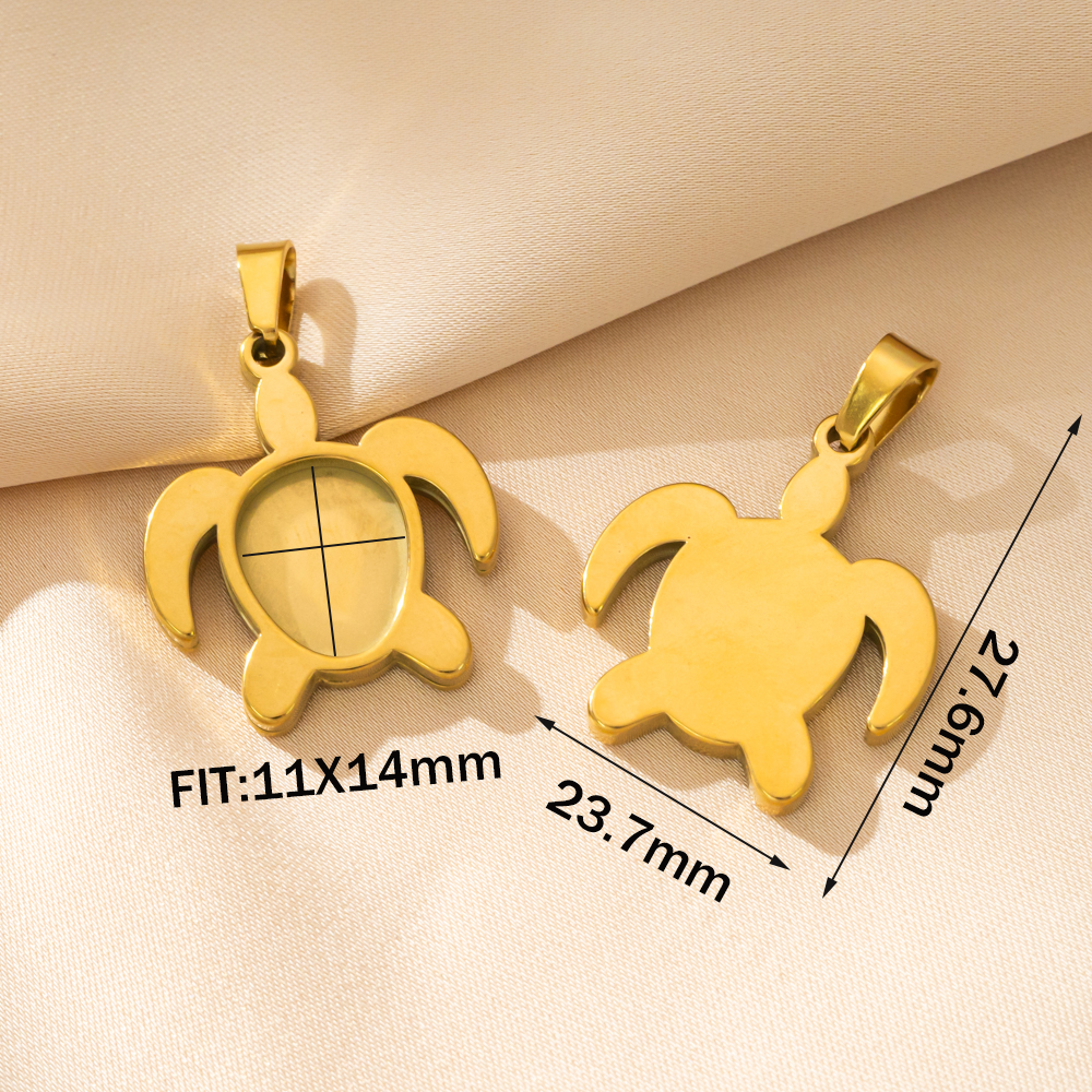 5pcs Stainless Steel Turtle Pe - Jewelry Making Resin のレビューと価格