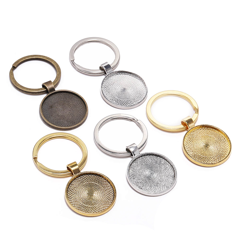 5Pcs/Lot 25mm Keychain With Pe - Pendant Blank Bezel のレビューと価格
