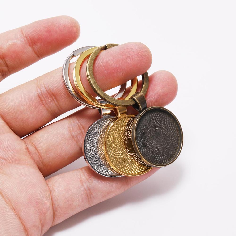 5Pcs/Lot 25mm Keychain With Pe - Pendant Blank Bezel のレビューと価格