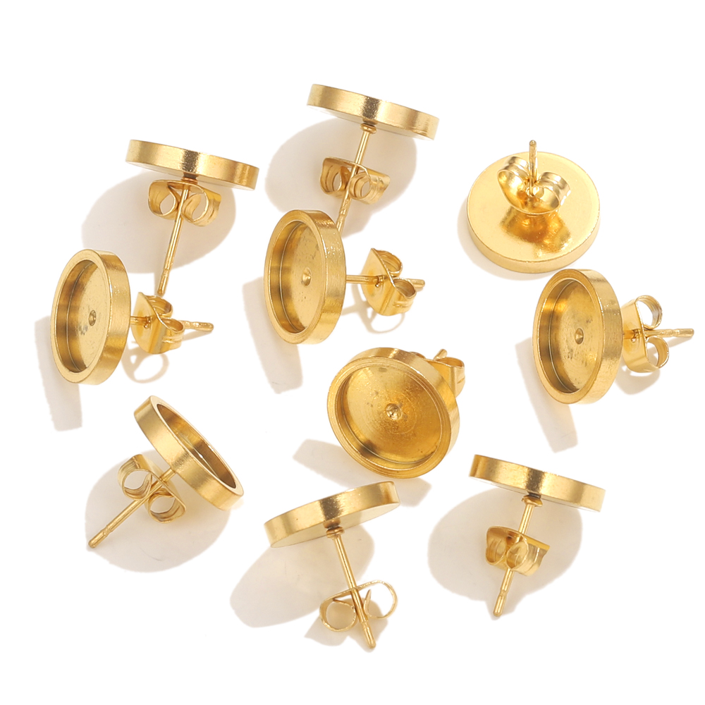 10pcs Stainless Steel Gold Ear - Jewelry Making Resin のレビューと価格