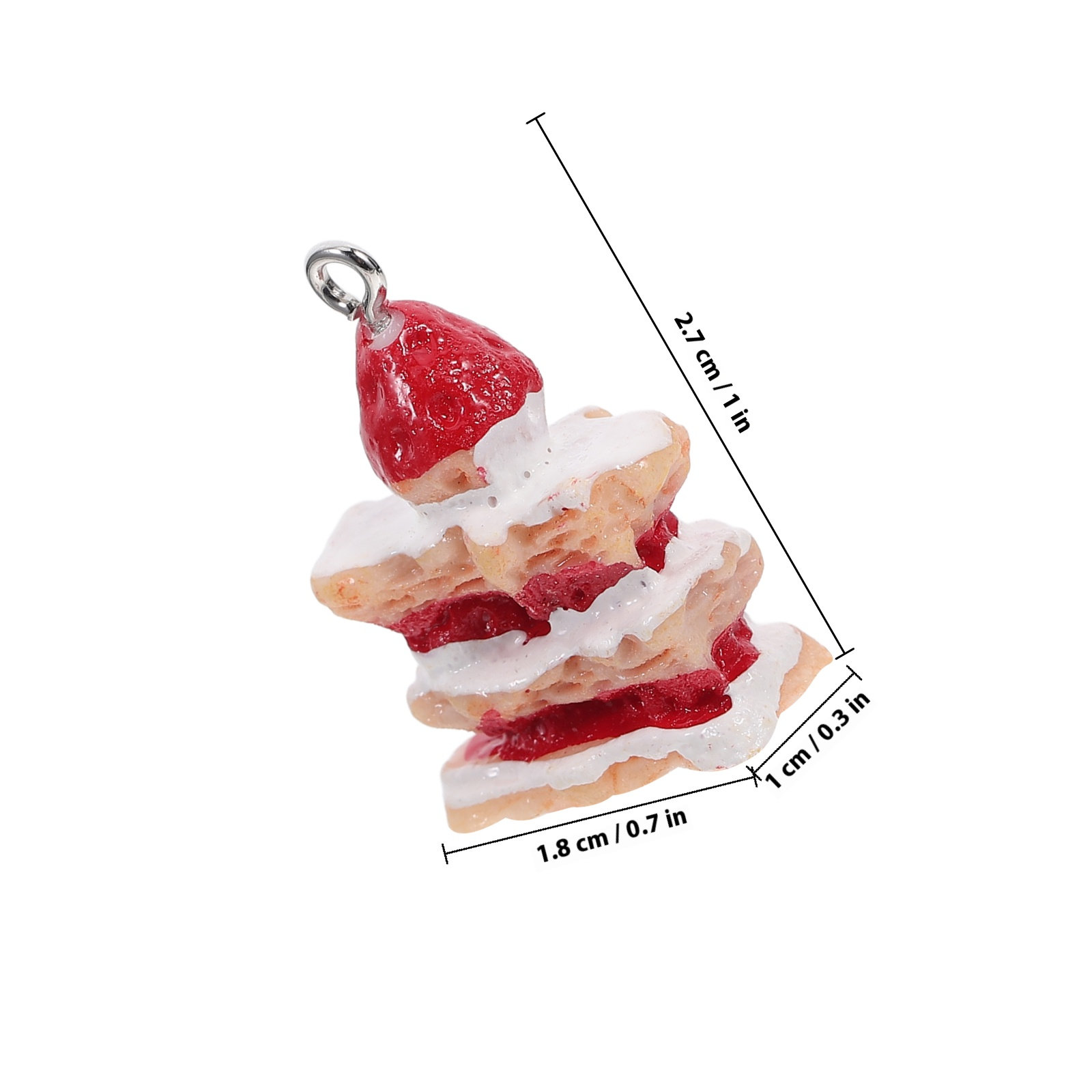 10Pcs Resin Strawberry Cake Ke - Jewelry Making Resin のレビューと価格
